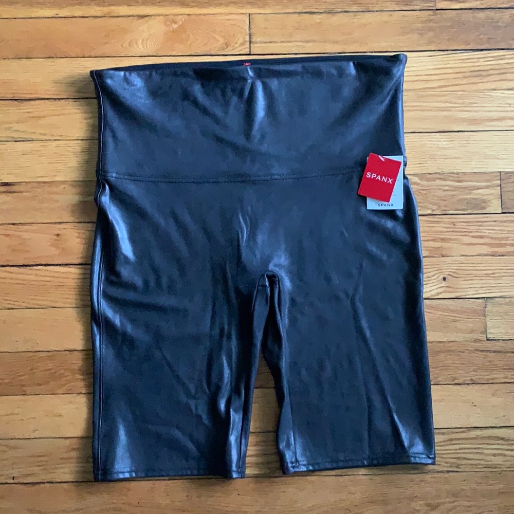 Spanx Faux Leather Bike Shorts